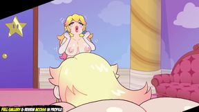 Peach Daisy Rosalina gangbanged hard with a hungry futa creampie