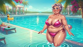 Poolside Curvy Matures