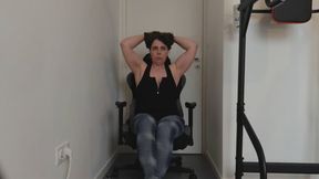 Flex biceps, foot and armpit