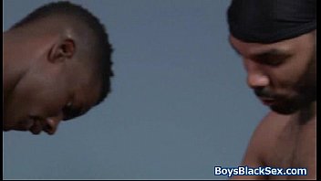 Black thug ass fucks handsome gay lover on interracial tape 08