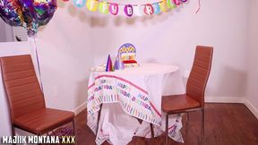 mena carlisle blows out majiik montana s birthday candle