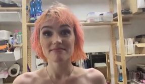 BTS of hot pixie trannys double anal gangbang