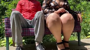 Hot mature milf with a tight ass&#x1F351; drenched in my load during a wild park encounter!