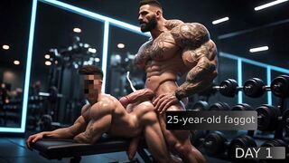 Homosexual Backside Trainer - Wild Shag in the Gym with Twinks