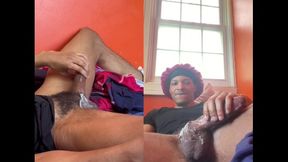 Dual Angle BIG BLACK COCK Splitscreen Money-shot