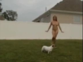 Blonde's nude garden dare