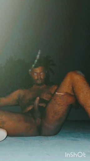 Nude Indian Male Masturbation Naked on Rooftop