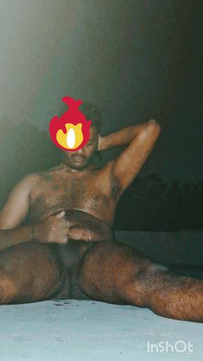 Nude Indian Male Masturbation Naked on Rooftop