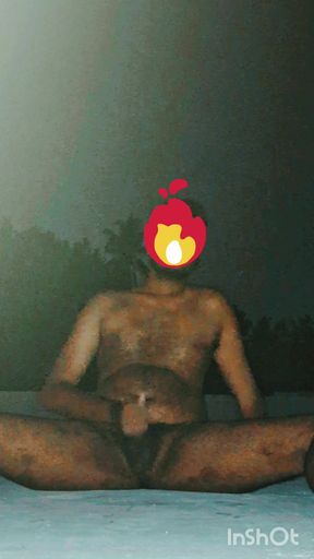 Nude Indian Male Masturbation Naked on Rooftop
