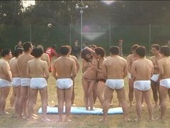 Bizarre Japan outdoor group public masturbation party