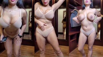 Sheila Ortega jerks off in a closet full of big tits and little gasps