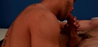 Strong guys fuck in restless positions after passionate blowjob