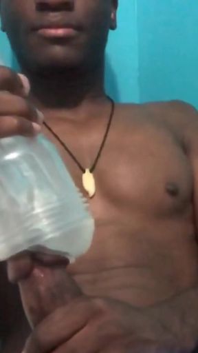 Wanking My BBC with a Stroker Groaning Edging