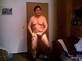 Chubby Jerking off While Standing