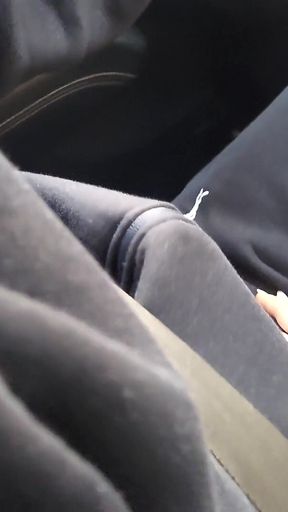 Hot milf teases a taxi driver in the car, in public, with her sexy legs in stockings   Clip 1