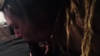 Dreadhead Pawg sucking black dick and balls