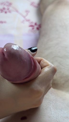 Dominates Doing Footjob in Black Stockings and Handjob with Her Panties