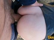 cutie in a leather jacket has hard anal sex on a scooter to wash her face with cum