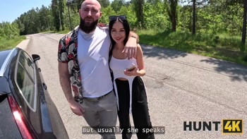 HUNT4K. Hottie with natural tits cheated in public
