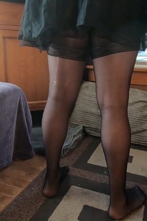 Daphne Fitting Room Tease Pantyhose and Poofy Skirt