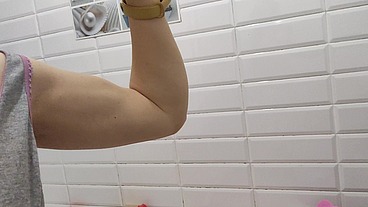 Compilation of muscles flexing, pee and milky tits 4K