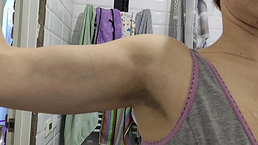 Compilation of muscles flexing, pee and milky tits 4K