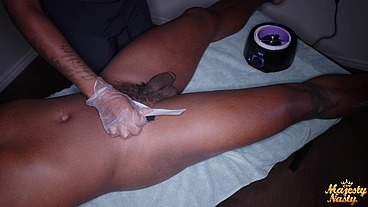 Ebony Wax Lady milks customer
