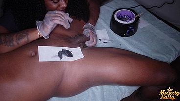 Ebony Wax Lady milks customer