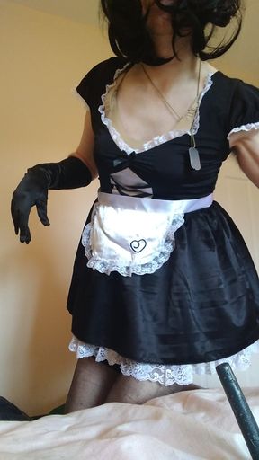 Horny Sissy-maid Cindy Fucks on Duty