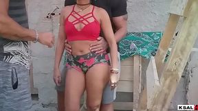 Latina MILF Ksal Hot & Pitbull porn thwarted by mosquitos during construction site fuck attempt