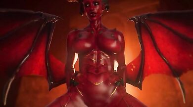 OC Succubus rides cowgirl to a screaming orgasm