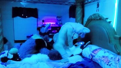 Guys in costumes are having some wild sex on the webcam