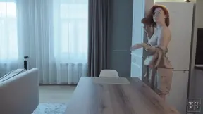 Hot blonde with glasses rides huge cock, cums several times