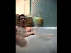 Twink jerking off in bathtub