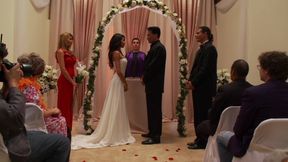 Busty bride gets her pussy slammed