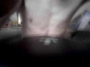 Jerking off and licking cum off stool