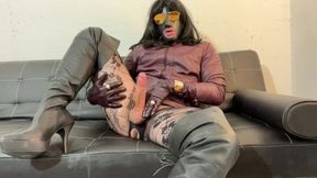 Sissy Glovecum 023 - Crossdress-mess: 3 Cumshots