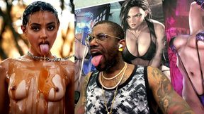 sticky petite teen covered in honey and cock teasing you, ai generated