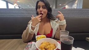 She gave him a sloppy head just for a meal in KFC