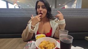 She gave him a sloppy head just for a meal in KFC