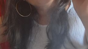 White Smoke Relaxation | Red Lipstick & White Sweater Smoking Session.
