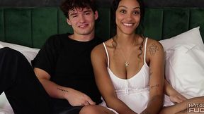 Hot latina has sex with a white guy, she much enjoyed