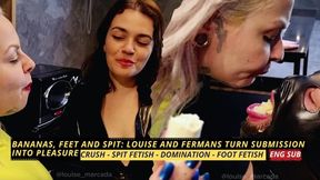 Bananas, feet and spit: Louise and Fermans turn submission into pleasure (720 EN SUB) - Foot Domination - Crush Fetish - Foot Slave Training - Spitting