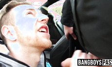 Young stud seduced into giving a sensual blowjob outdoors