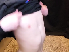 Gay twink solo for this huge cock jacking off