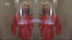 SILLY GIRL GOT STUCK IN THE SHOWER CABIN