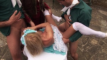 Jodi James and Stacey Saran Cosplay Cunts Getting Fucked Two At A Time By Strangers