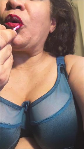 Slow Motion Red Lipstick