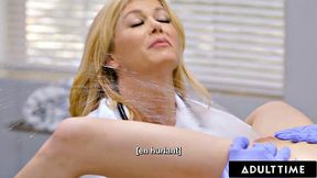 ADULT TIME - Kenzie Reeves Super Soaks Her Doctor With Pussy Squirt!