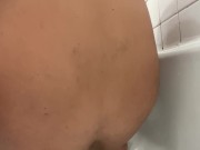 Husband sits on anal plug before wife gets home